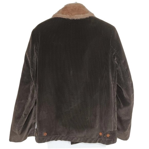 Vintage Mighty Mac Cape Ann Corduroy Men 36 Jacket Coat Faux Fur Lined Boating - Picture 2 of 13